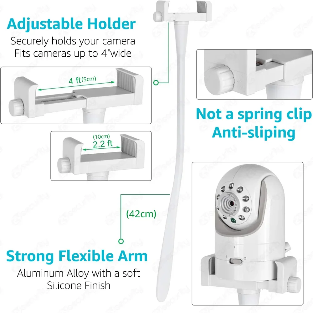 Imagem -03 - Suporte Flexível do Monitor do Bebê do Silicone Prateleira da Câmera Ideal Hole- ip Câmera Mount Berço c