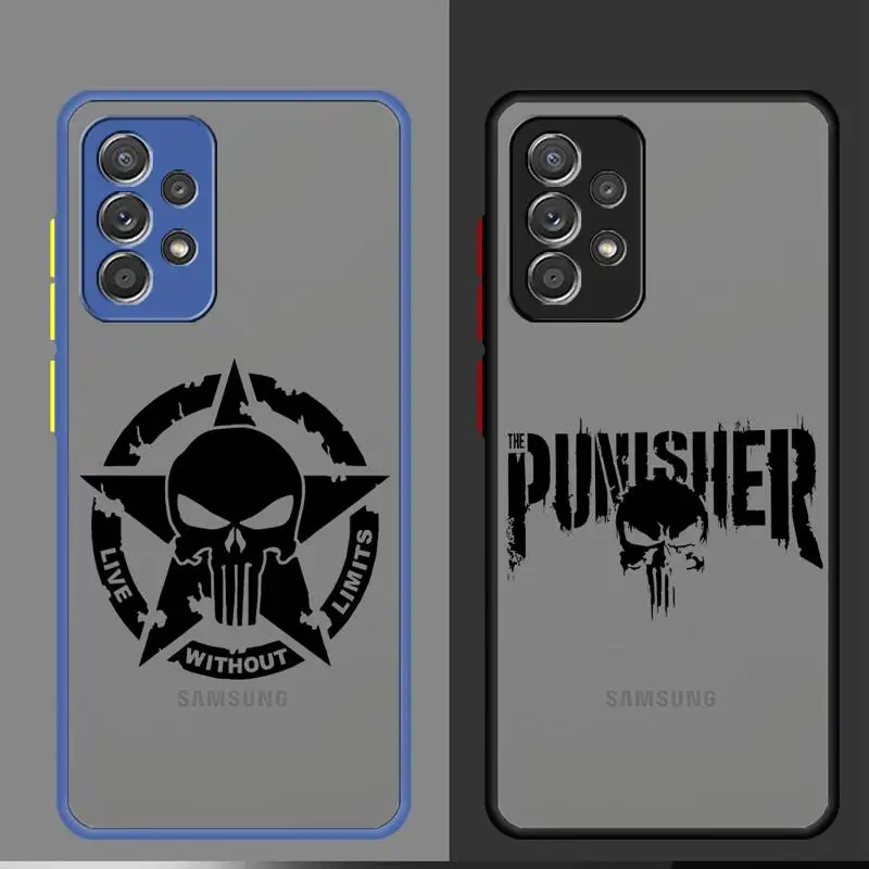 phone case for Samsung Galaxy A33 A24 A13 A52 A53 A70 A73 A22 A12 A42 Protective Sleeve Cover funda Marvel Punisher Anti-Hero