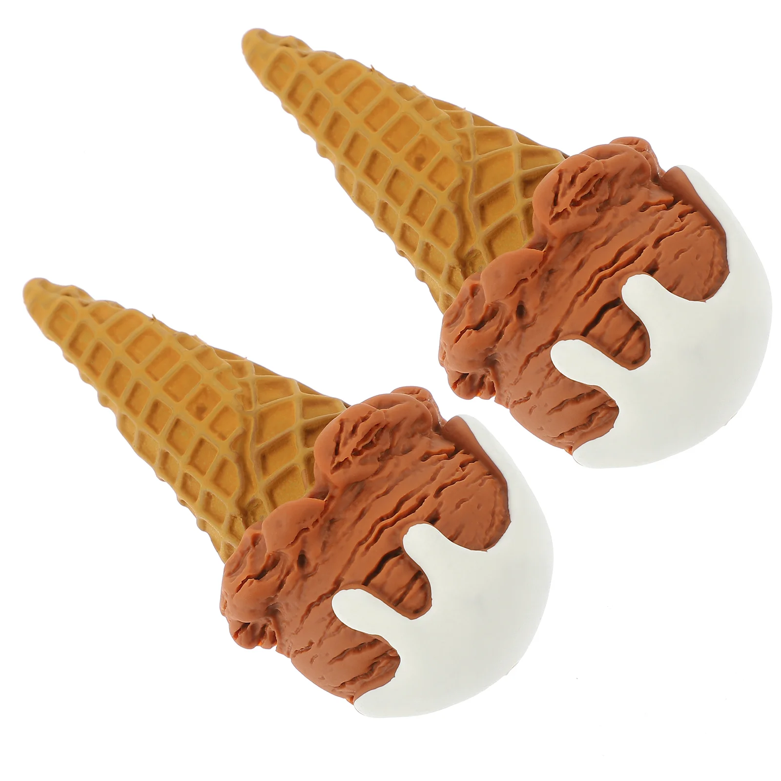 2 Pcs Ice Cream Simulated Mold Fake Toy Trike Prop Resin Dessert Display Models