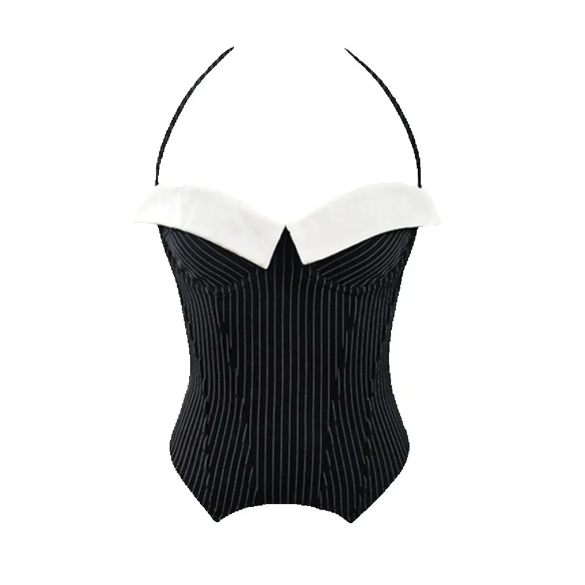 

Hollow Out Stripe Tops Chic Lace Up Fishbone Camisole Slim Vest Night Out Corset Party Rave Bustier Summer Women Shaper Tank Top