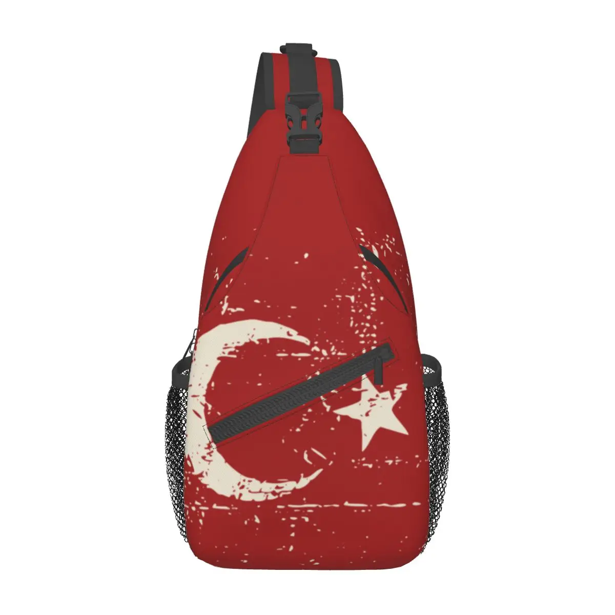 The Republic Of Turkey Flag Crossbody Sling Bags Casual Chest Bag Shoulder Backpack Daypack for Hiking Outdoor Sports Satchel