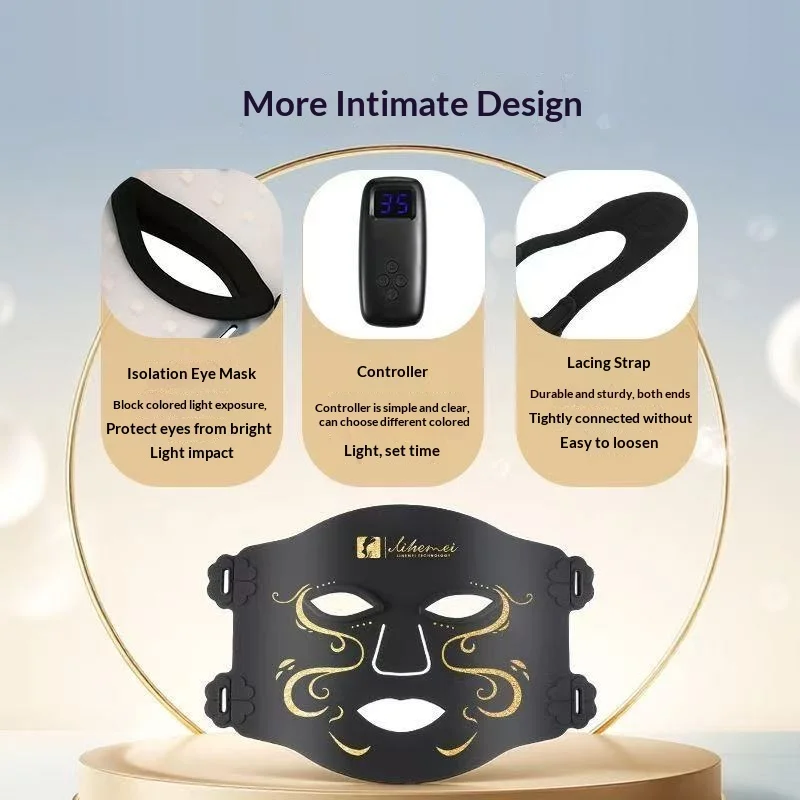 Wearable Flexible Facial Mask Device, Multi-Mode Silicone Facial Care Mask, Aids in the Absorption of Skincare Products, Portable Beauty Device
