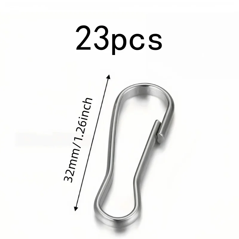 23 pcs 32mm Spring Clips, Secure Hold for Keychains, ID Badges, DIY Crafts, Handmade Accessories and Zipper Pulls