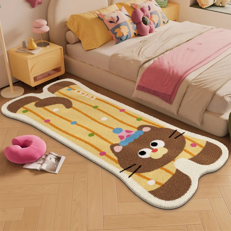 VIKAMA Cartoon Faux Cashmere Carpet - Comfortable and Warm - Bedroom Side Rug - Children's Room Floor Mat - Home Decoration
