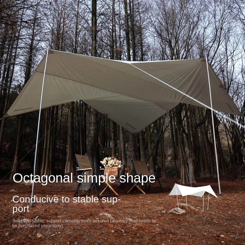 Outdoor Camping Canopy Camp Sunscreen Oversized Sunshade Camping Octagonal Rain Rectangular Canopy