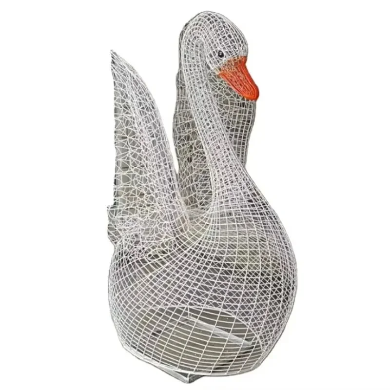 【Factory Price】Large Outdoor Metal Hollow-out Swan Sculpture Animal Statue