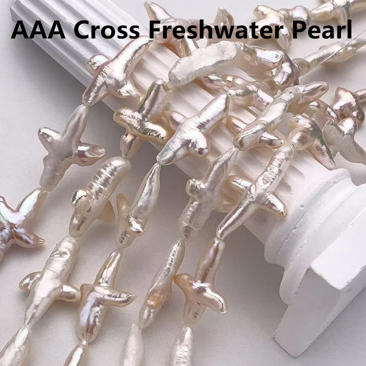 

AAA Baroque Pearl Natural Freshwater Cross Pearl 13mm For Jewelry Making DIY Necklace Earrings Bracelet Accessory Length 36cm