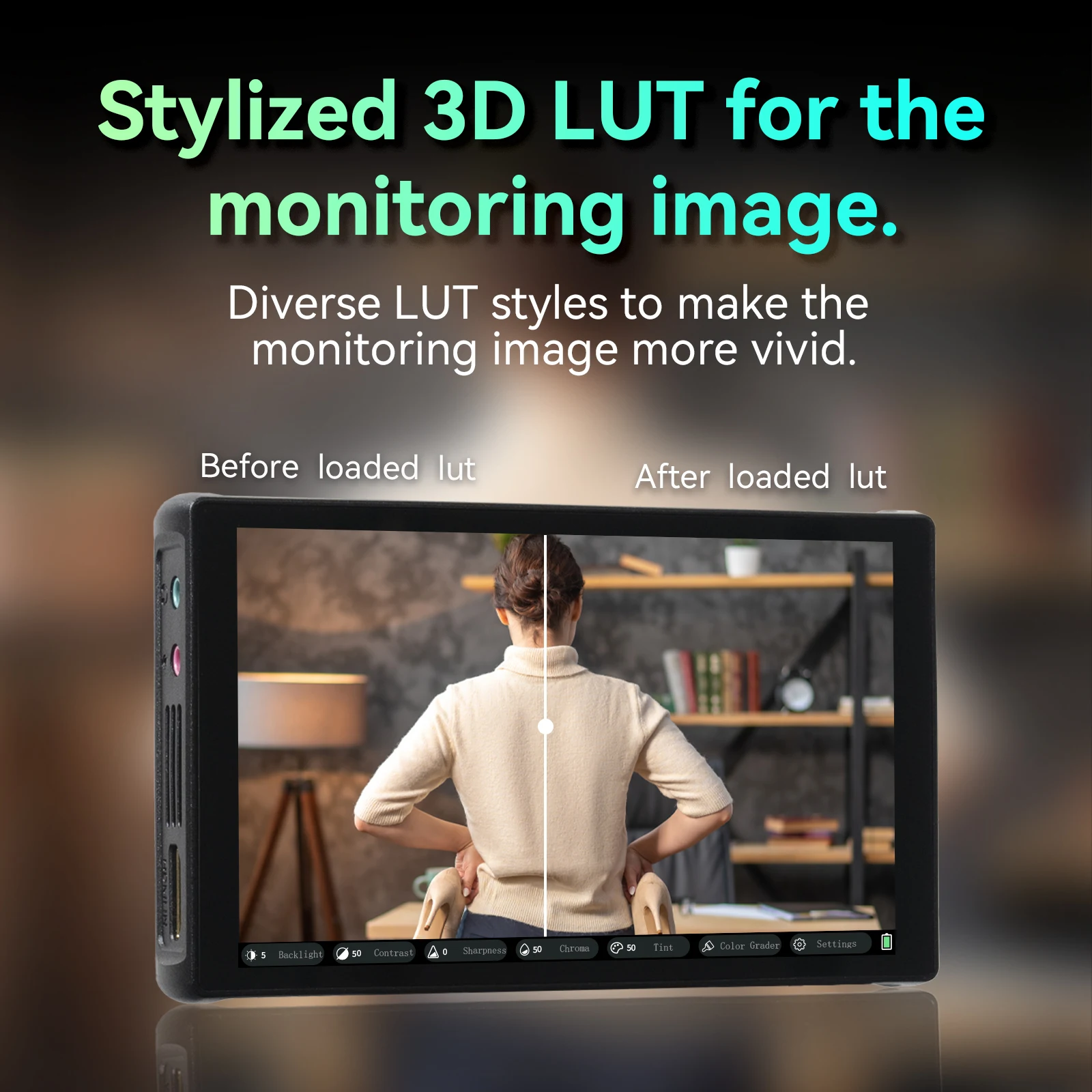 Portkeys PT5III Monitor o wysokiej jasności 5,4 '' 800 nitów HDM1 4K30P Monitor aparatu z ekranem dotykowym z kolorowym gradatorem do aparatu