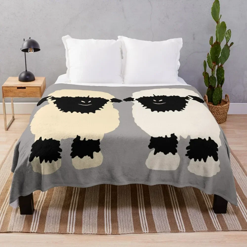 Valais black nose sheep friends Throw Blanket Soft Soft Beds Tourist Blankets