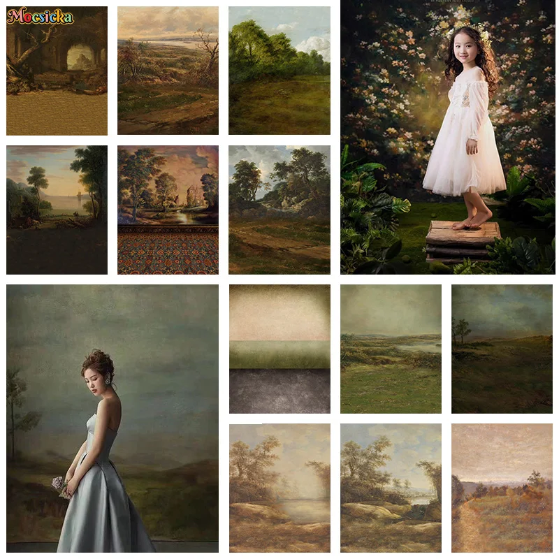 Mocsicka Photography Background Vintage Oil Painting Backdrop Adult Kids Birthday Maternity Art Photo Wedding Photo Studio Props