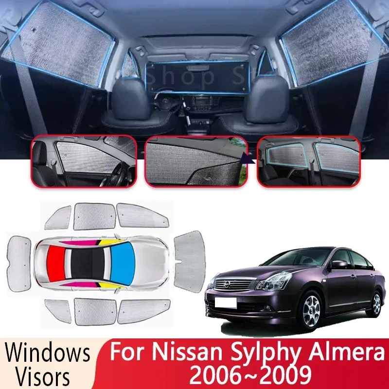 Car Sun Shade For Nissan Sylphy Almera 2006 2007 2008 2009 Windshield Sunshade Insulation Auto Sun Protection Visor Accessories