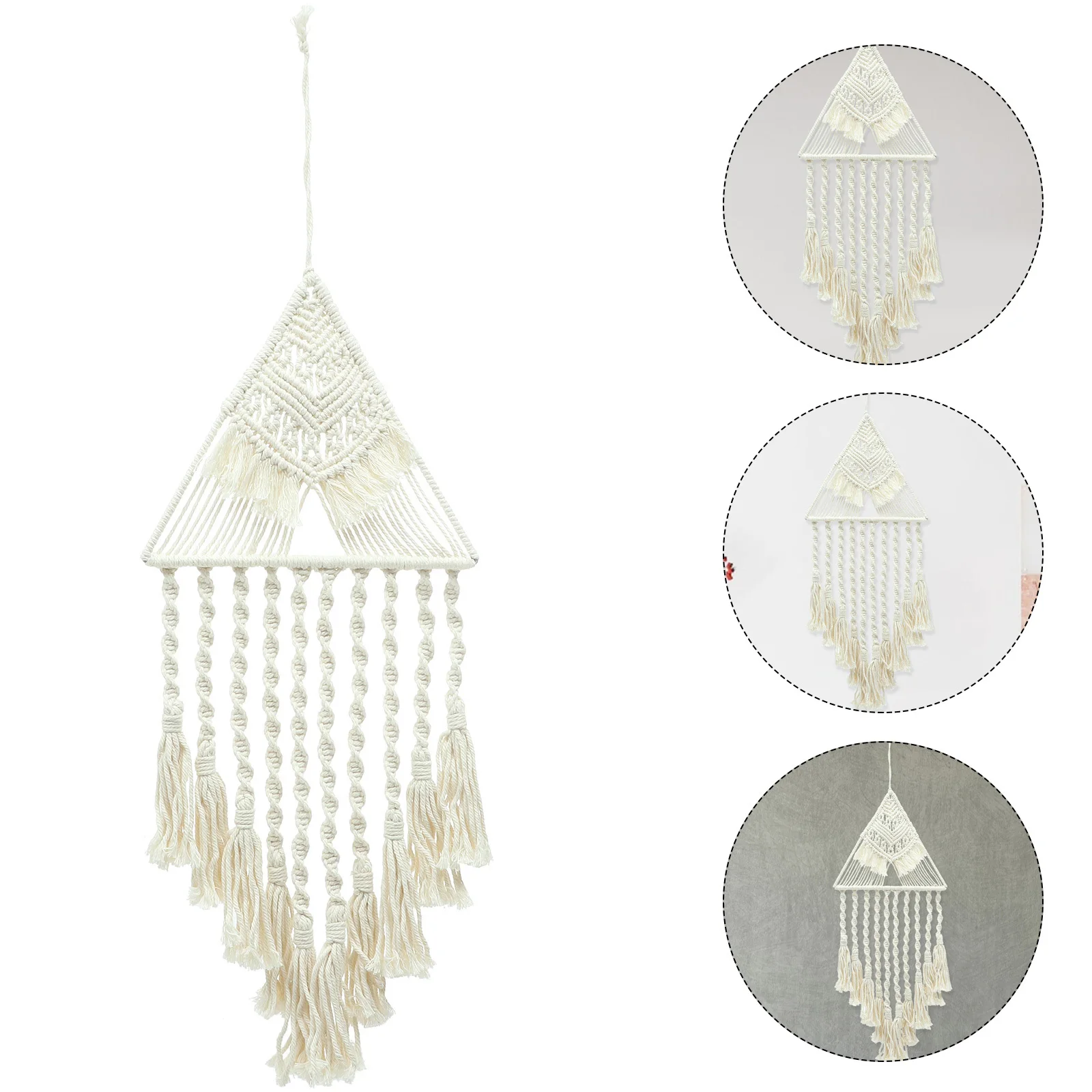 

Bohemian Wall Hanging Decor Woven Tassel Tapestry Macrame Art For Home Bedroom Wall Decor Lightweight Cotton Rope Pendant