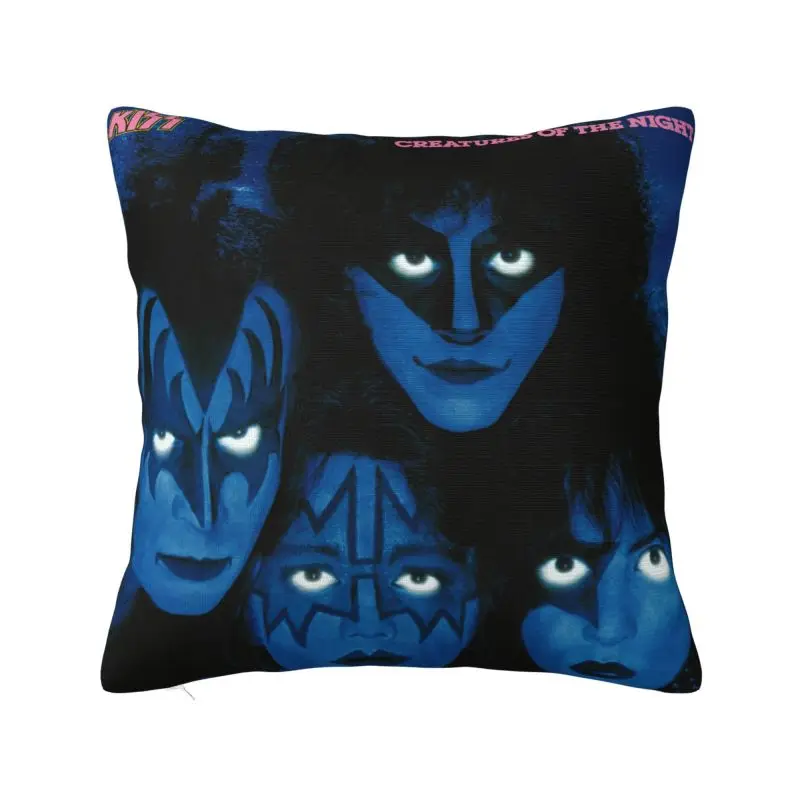 Custom Nordic Style Kiss Rock Roll Cushion Covers 45x45cm Velvet Metal Heavy Band Throw Pillow for Sofa Square Pillowcase