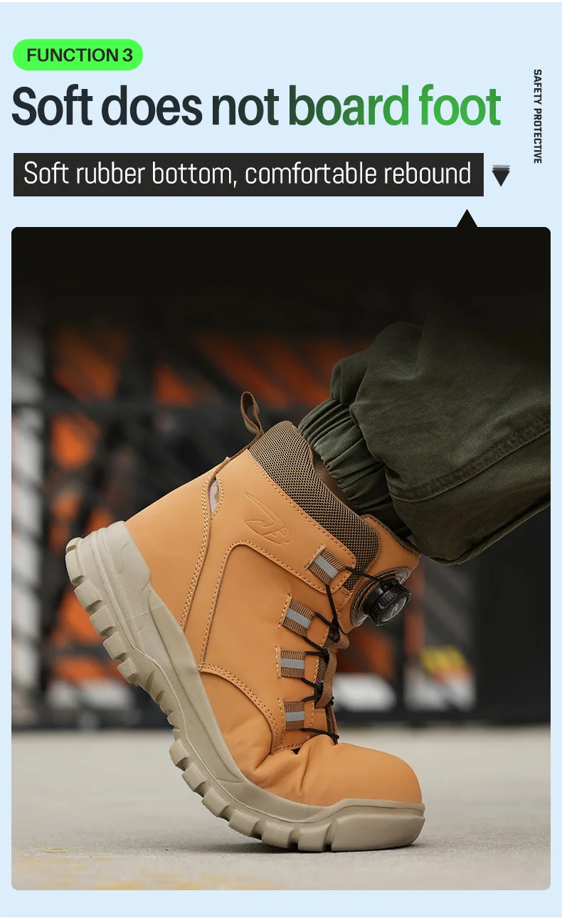 Neue Sicherheitsstiefel für Männer, unzerstörbare Arbeitsschuhe, Sneakers mit Stahlkappe, Schutzstiefel, stoßfest, durchtrittsicher, wasserdicht. – Detail 8