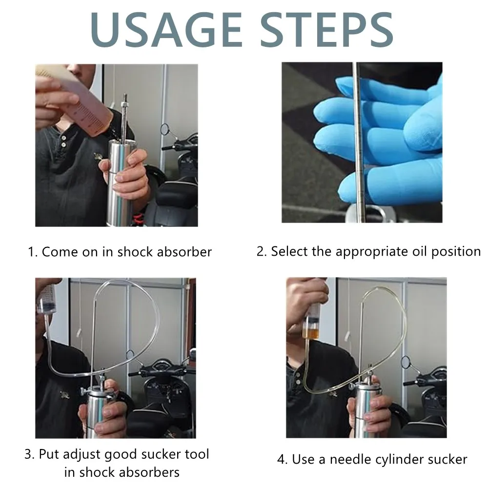 Universal Motorcycle Fork Oil Level Tool Adjuster Suspension Oil Level Gauge Syringe with 60ml Adjustable Ring image 6