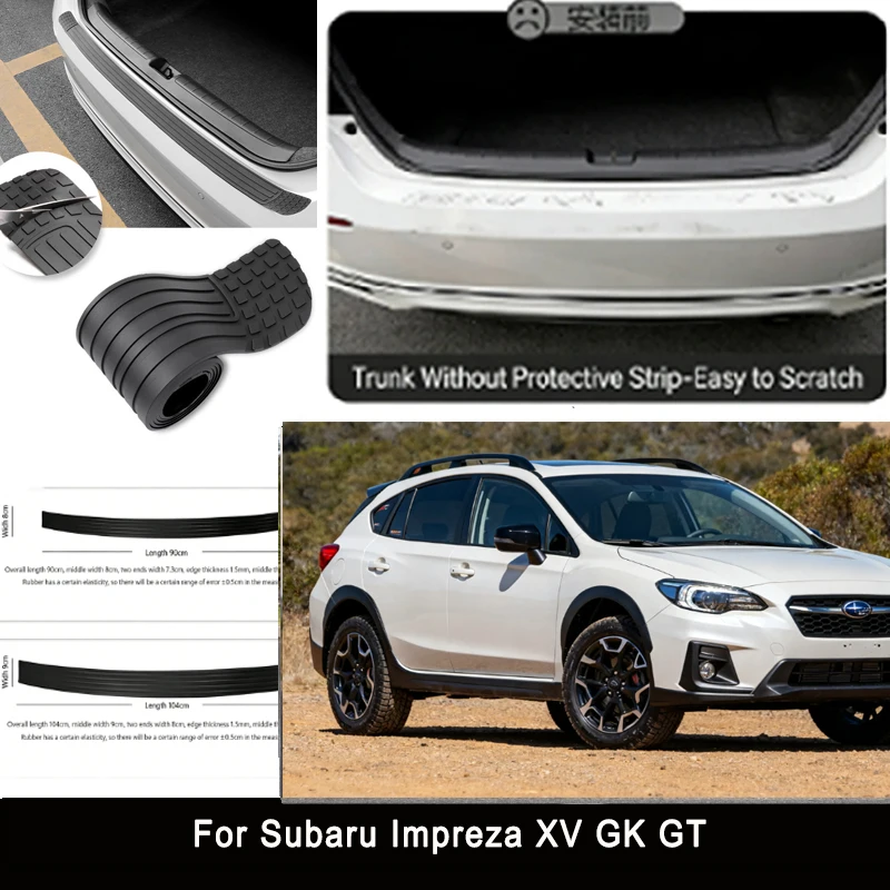 

For Subaru Impreza XV GK GT Rear Trunk Guard Plate Sticker Car Rear Bumper Trim Anti-Kicked Scratch Protector Sticker Strip