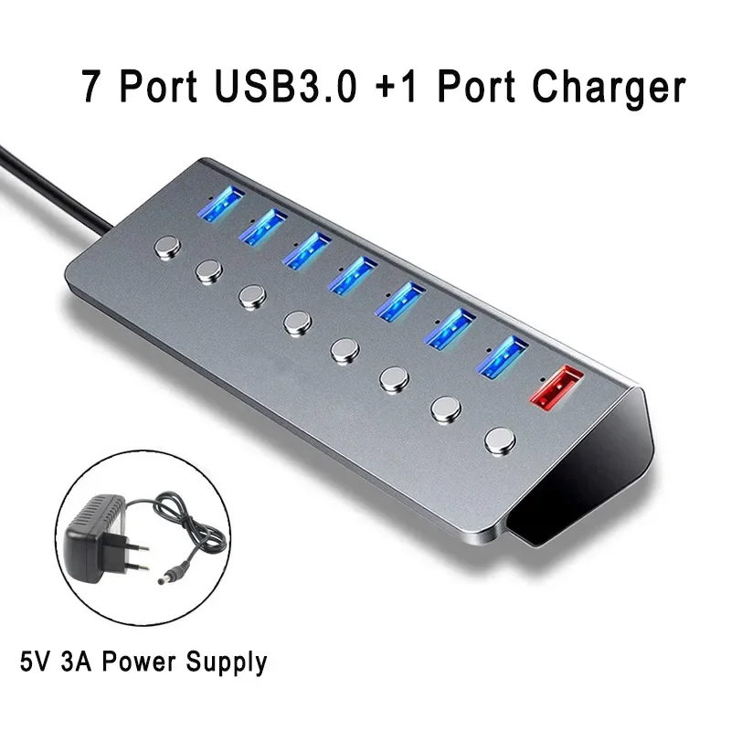 usb 30 divisor de carregamento rapido independente de bruxa hub usb adaptador de energia qualidade superior porta portas 5v 3a 01