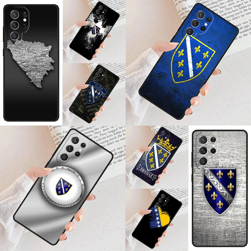 Bosna i Hercegovina Heart Phone Case For Samsung Galaxy S24 S23 S22 S21 Ultra S10 Note 10 Pro S20 Plus FE S9 S8 Cover