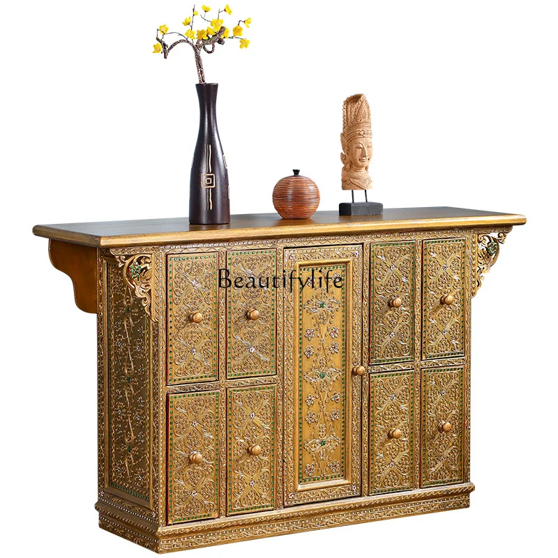 

*South East Asia style furniture Thai carved TV cabinet, living room bedroom Thai solid wood locker