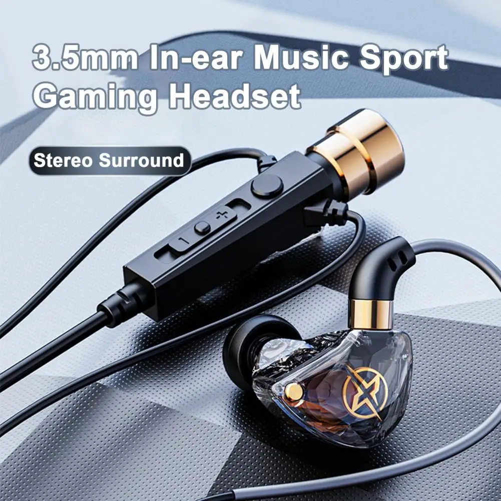 Wired Earphone Noise Reduction High Sensitivity Ergonomic Volume Control Music Sport Earphones In-ear Earphone Phone Call