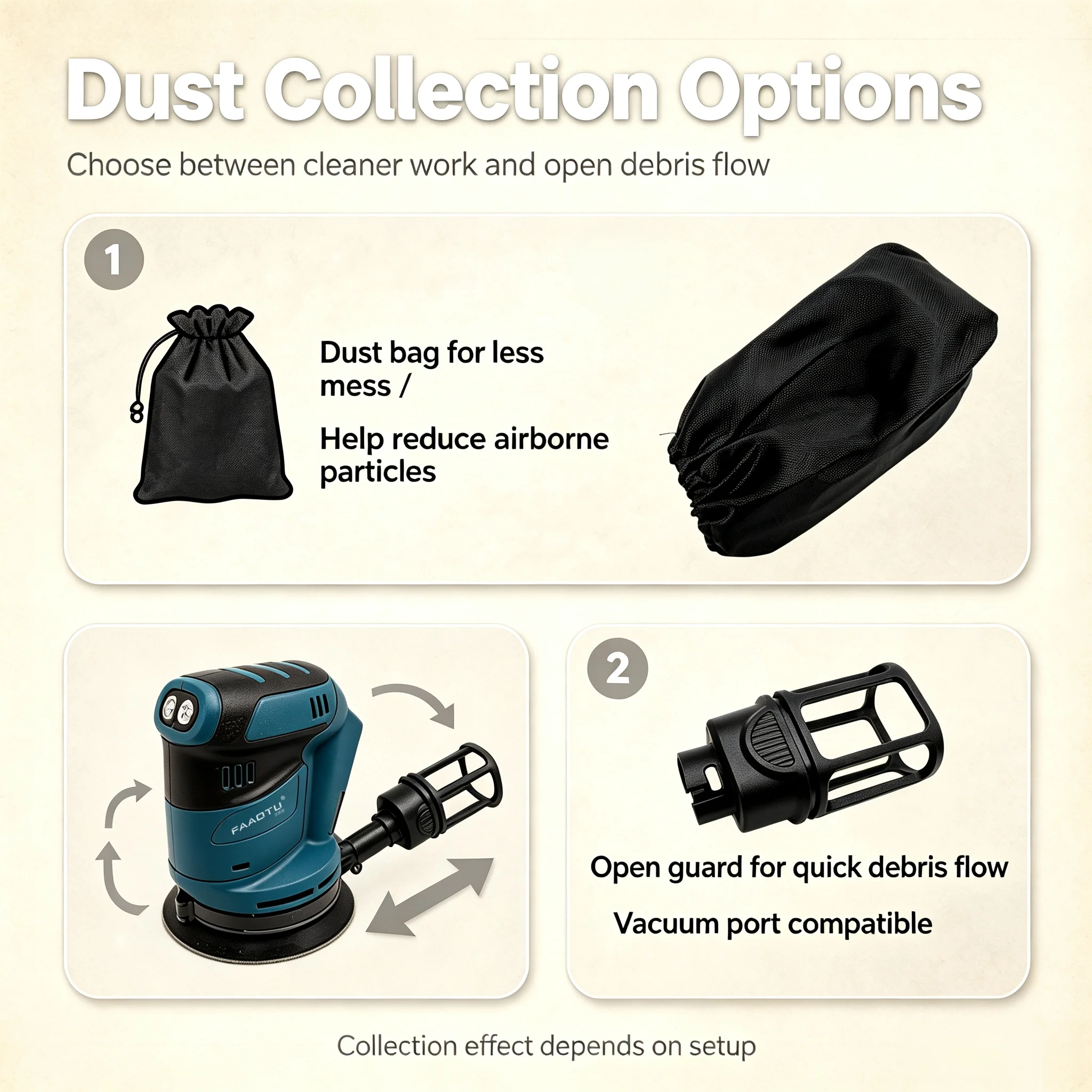 FAAOTU Brushless Cordless Rechargeable Disc Orbital Sander Woodworking Sanding Putty Polishing Suitable for MT 18V battery