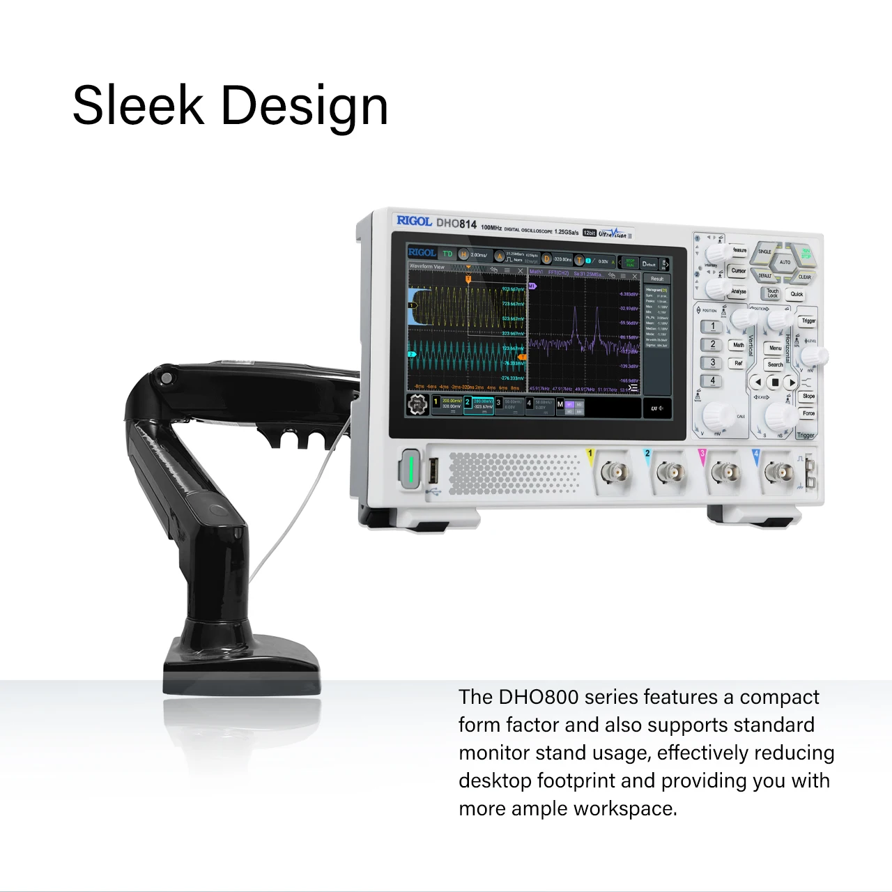 RIGOL DHO800 Series Digital Oscilloscopes Portable,70-100MHz,1.25G Sa/s, type-c Power Supply, DHO802/DHO804/DHO812/DHO814