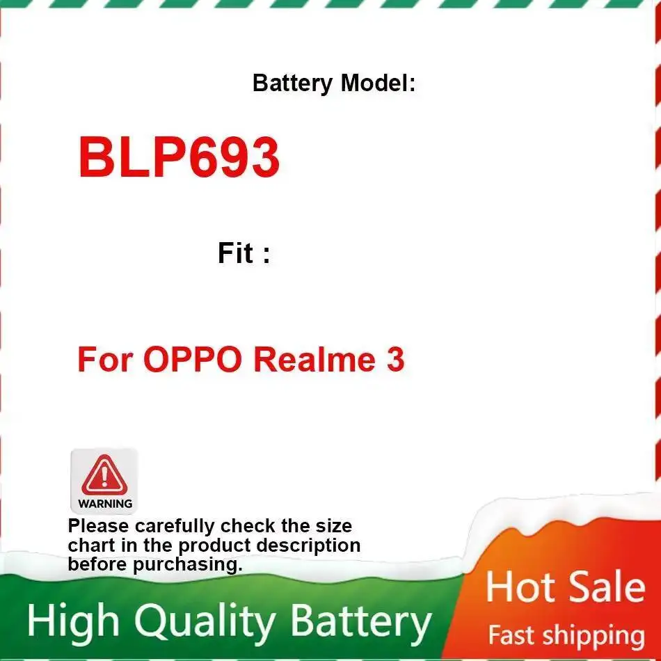 

Сильная совместимость для аккумулятора мобильного телефона Oppo Realme 3, стабильный источник питания BLP693 4230 мАч