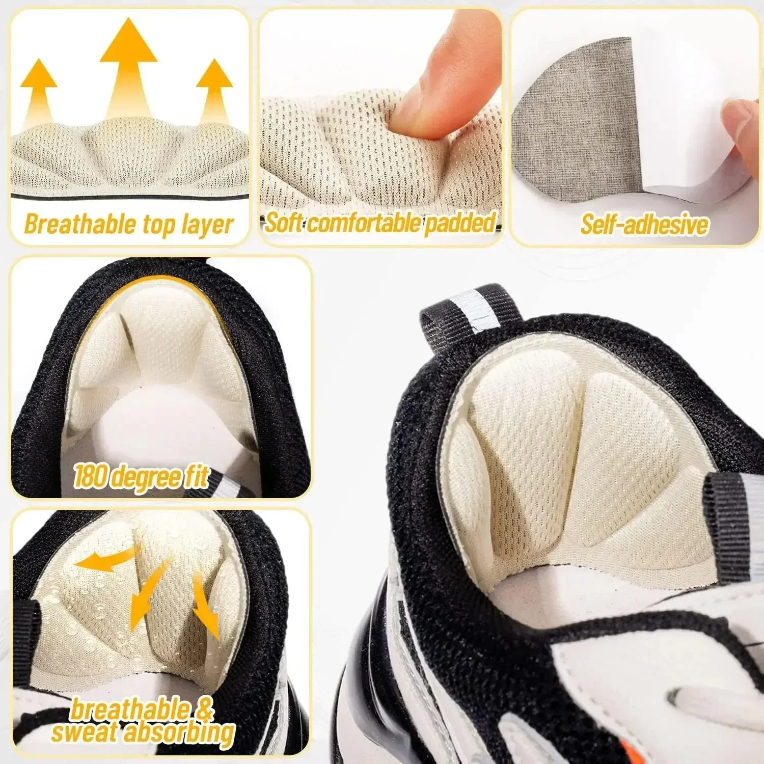 Cura del tallone Protezione del tallone Scarpe da ginnastica sportive Adesivo posteriore Adesivo 1/2 paio Adesivi per tallone Solette Patch Cuscinetti anti-dolore