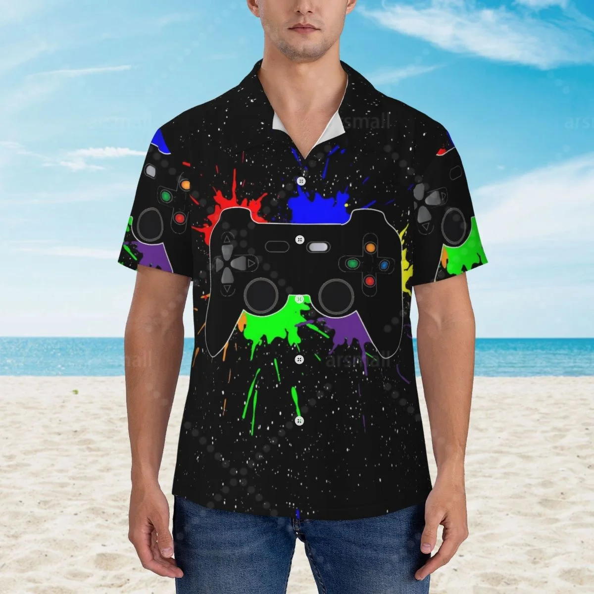 

Game Gamer Hawaiian Shirt Men Short Sleeve Casual Floral Print Beach Shirt Summer Vacation Shirt