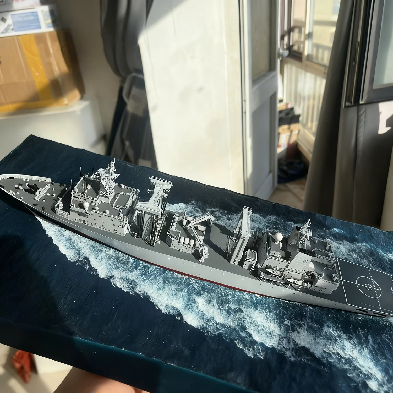 Modelo de montagem de navio de fornecimento 1/350 tipo 903a impressão de alta precisão detalhes requintados navios modelo estático navio brinquedo modelo de navio de guerra