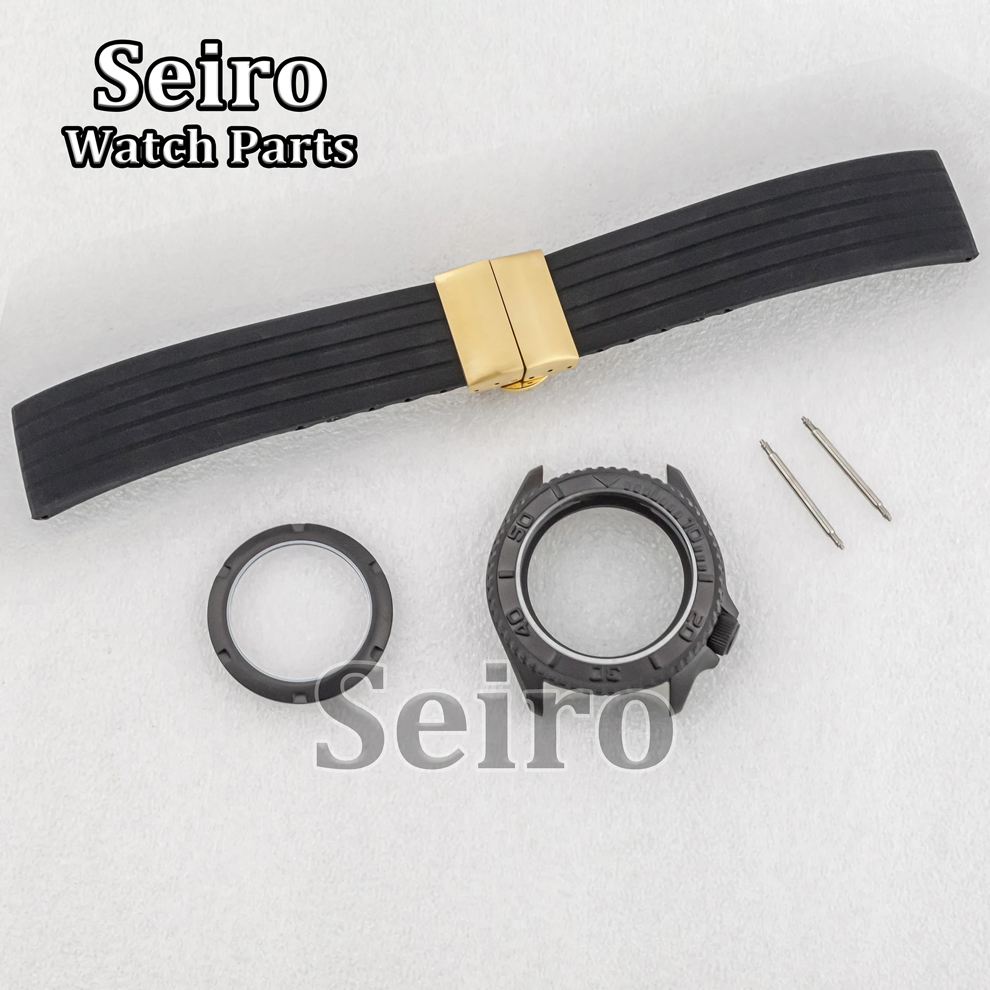 Roestvrijstalen 42Mm Horlogekast Zilver Zwart Saffier Glas Rubberen Band 10atm Waterdicht Aangepast Voor Skx007 Nh35 Nh36 Beweging