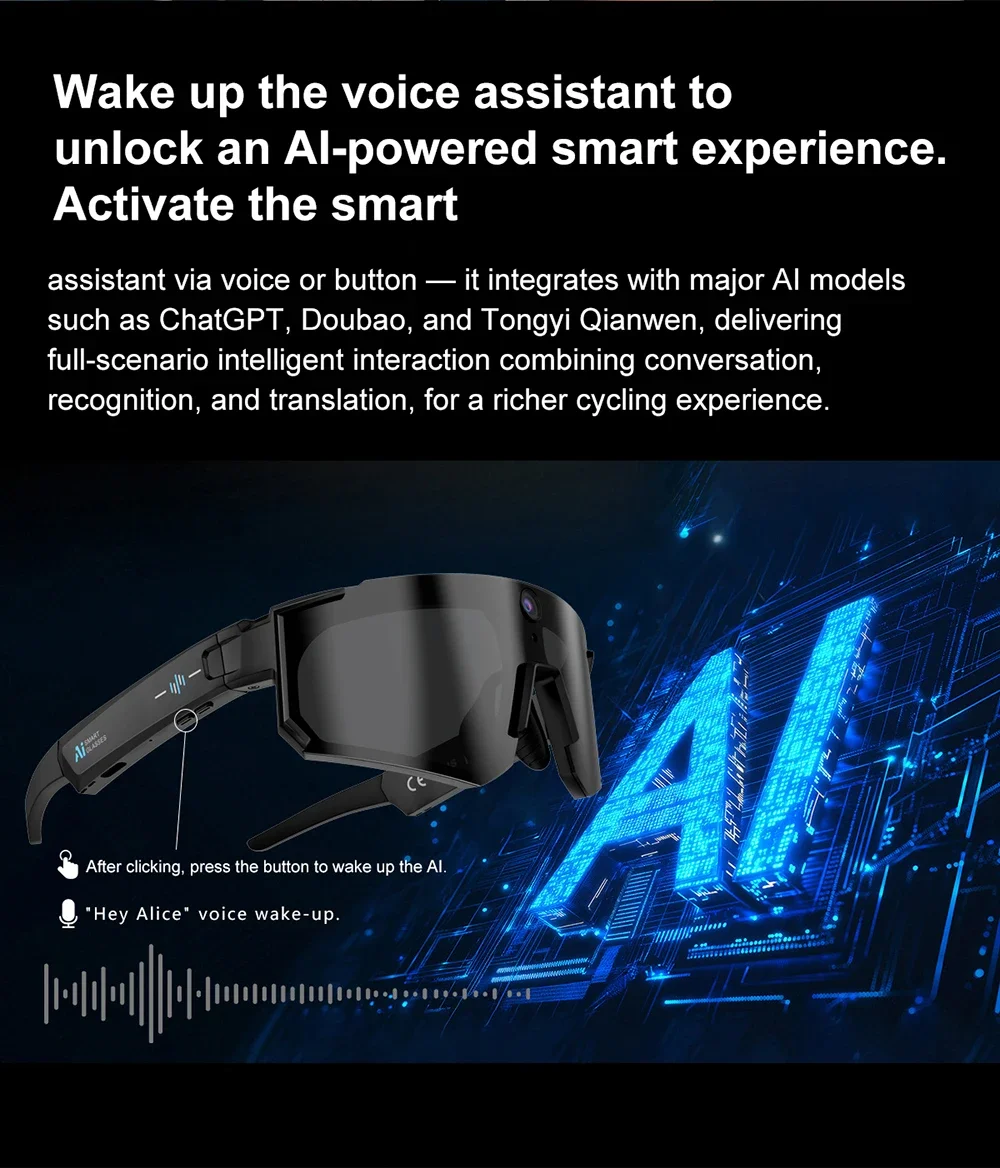 Oneplus AI Smart-Brille 1600W 8K HD Anti-Shake-Kamera Fahrrad-Foto- & Video-Sportsonnenbrille Dual-Mikrofon 32GB Winddichte Schutzbrille 2026 – Detail 6