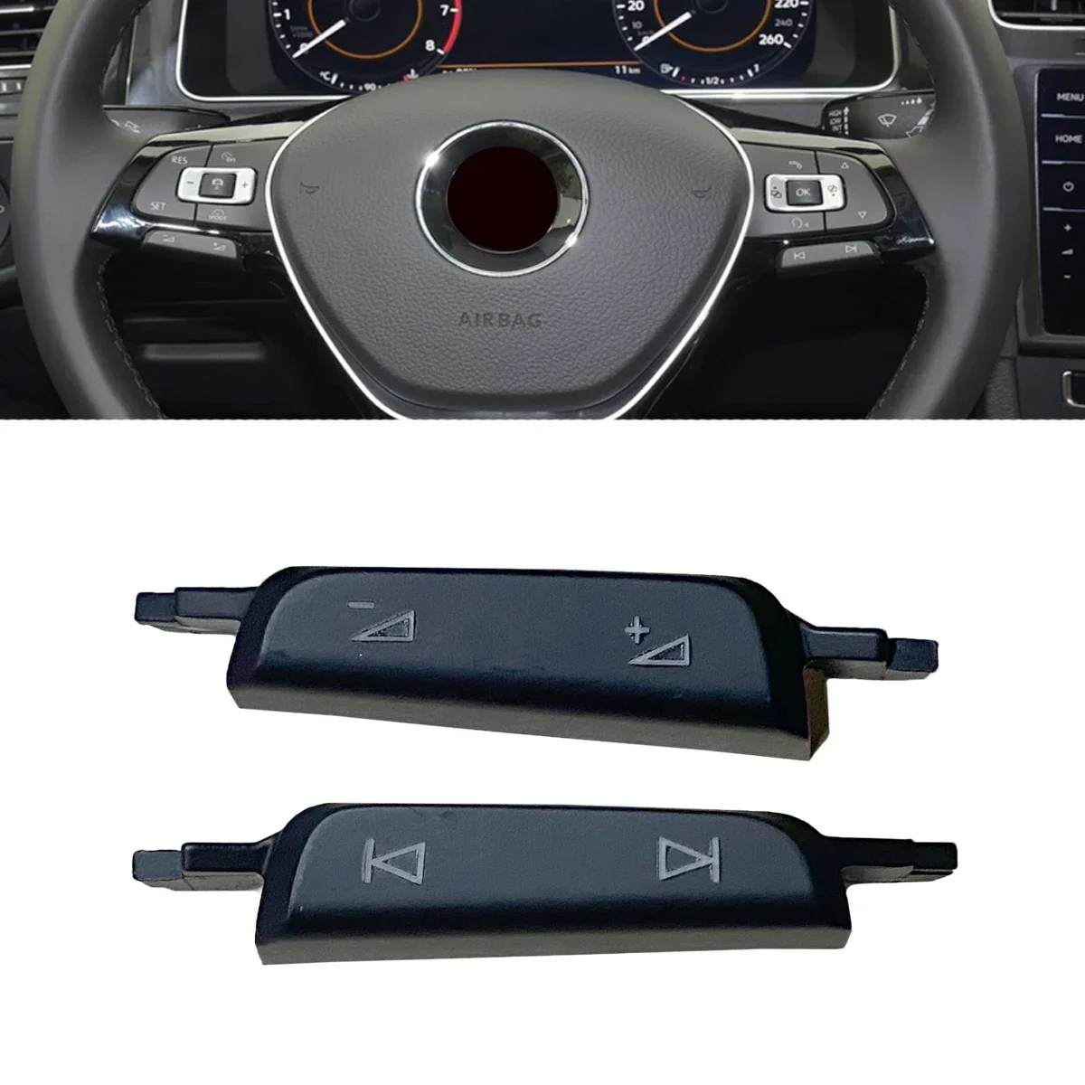 

GEFENSI 1PC Steering Wheel Switch Control Button Trim Cap For VW Golf 7 7.5 Sportsvan E-Golf Jetta A7 Mk7 Crafter Arteon 2018 5G
