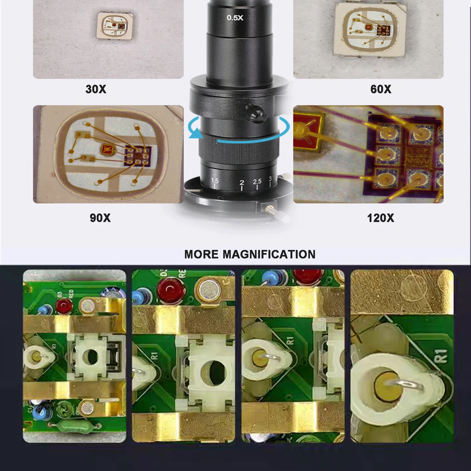 YIZHAN 4K 1080P HD Electronic Microscope HDMI 60PFS USB Microscope Camera Industrial Video Digital Microscope For PCB Soldering