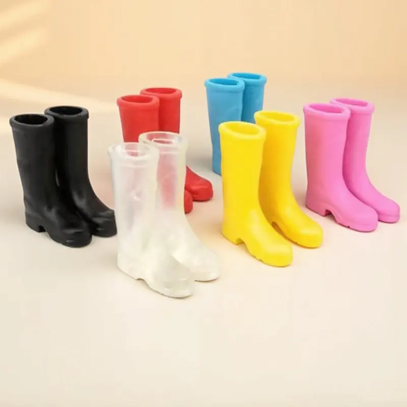 

6Pairs Mini Rain Boots High Quality Plastic Mini House Ornaments Realistic Tiny Home Decor Small Rain Shoe Decoration for DIY