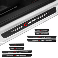 4Pcs Carbon Fiber Car Door Sill Protection Sticker For Ford Smax Cmax Bmax Auto Accessories