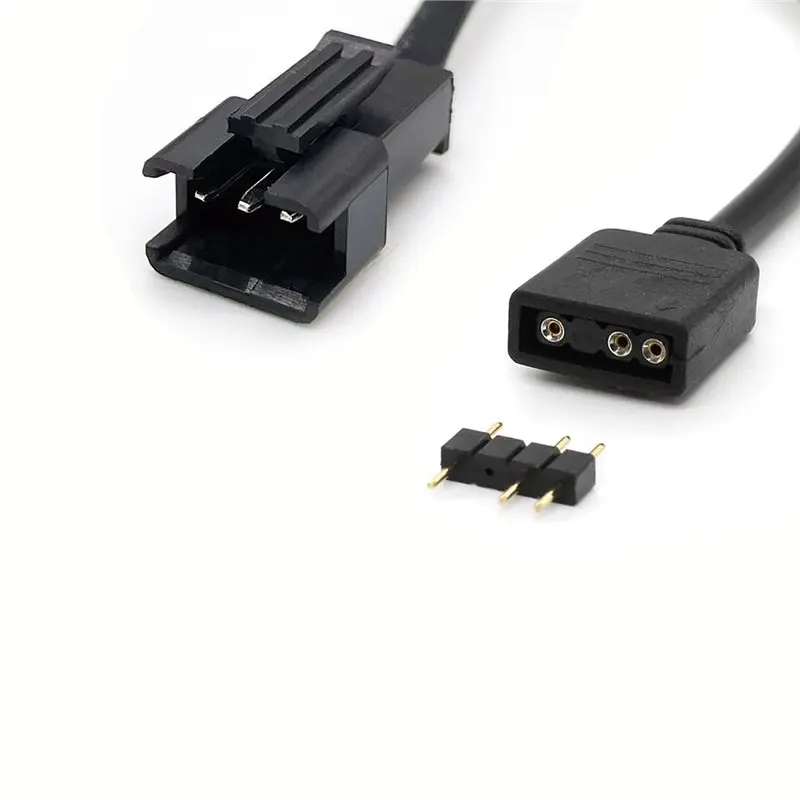 A25I-SM 3 Pin Male To 3 Pin Female 5V 1 To 2 Extension Cable 2 PCS ARGB Fan Splitter For RGB Fans, LED Strips