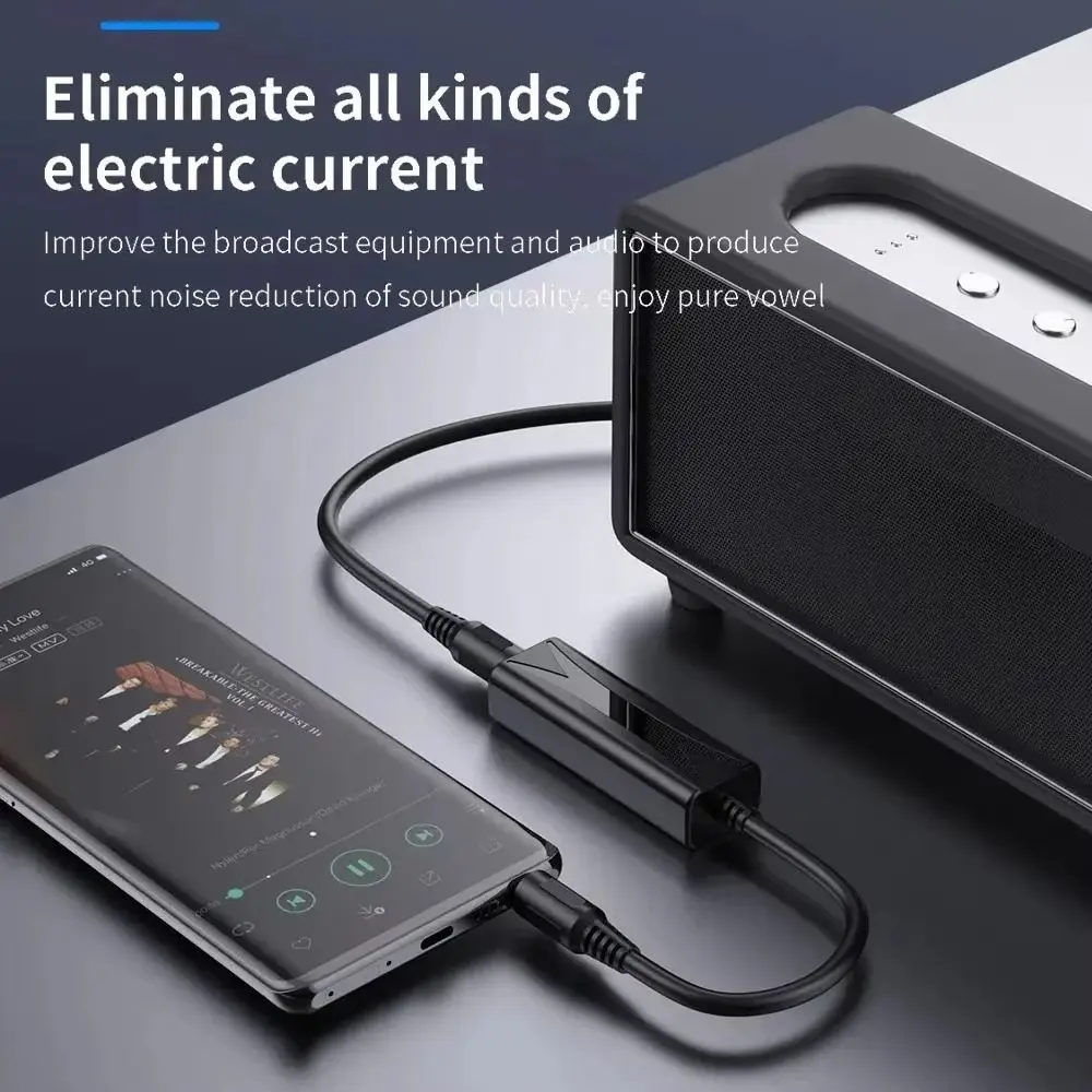 Light 3.5mm Audio Noise Filter Ground Loop Universal Audio Noise Isolator Portable Aux Speaker Line Denoiser Tablet