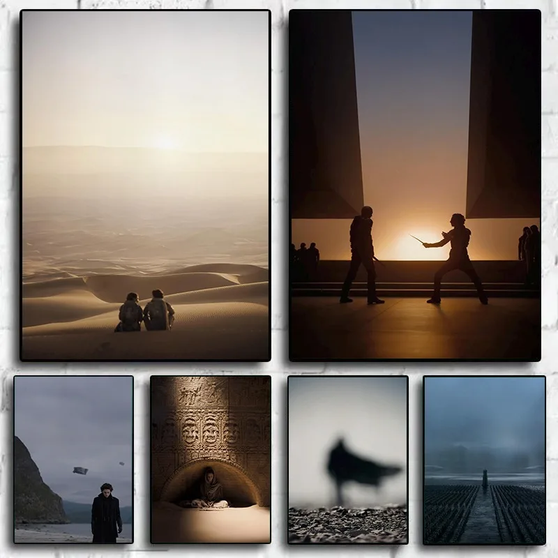 Minimalist Movie Dune Series Movie Poster Vintage Sci-Fi Film Canvas Painting Cinematic Wall Art for Living Room Home Decor Gift