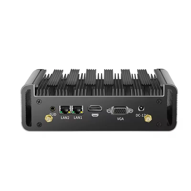 Fanless Mini PC Core i5-4200U 5200U i7-4500U 5500U 2x RS232 COM Dual Lan HD VGA Windows Linux Micro Desktop Office Computer Wifi