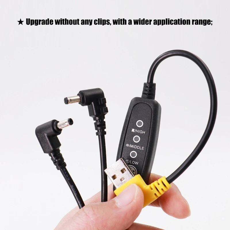 USB Power Fan Speed Adjustment Cable With Stable Voltages Output For Desktop And Outdoor F19E
