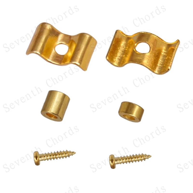 4 Sets/Lot goldene Gitarrensaitenhalter für E-Gitarren-Zubehörteile, Musikinstrumente – Detail 6