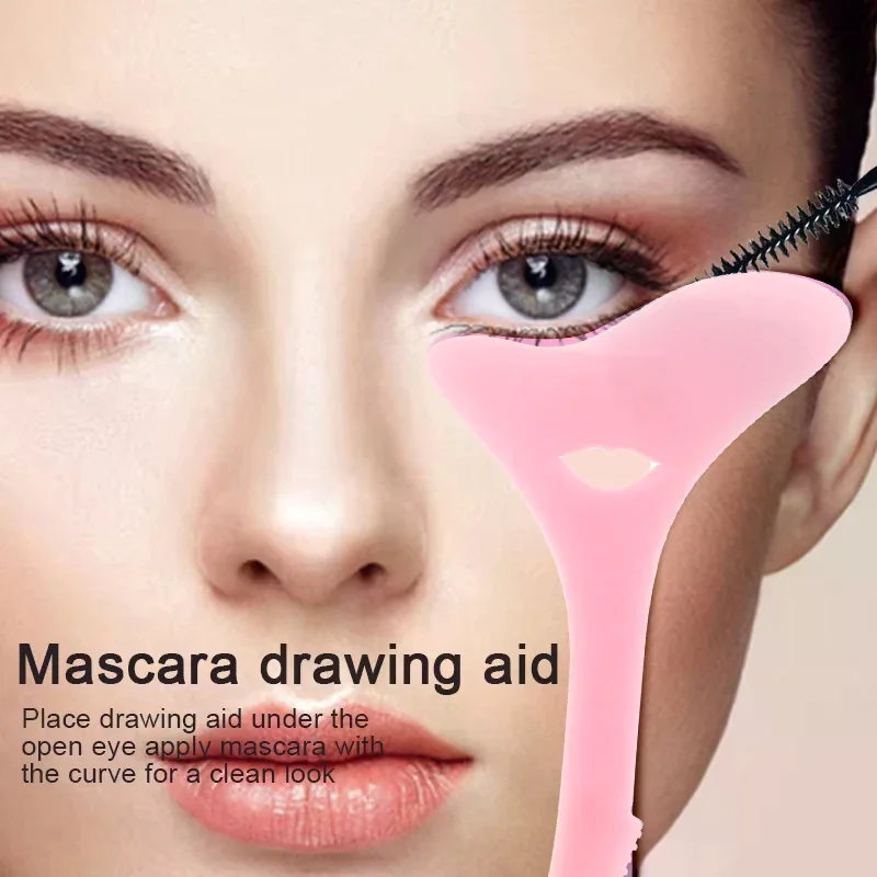 Multi-functional Eyeliner Stencil Wing Tips Silicone Eyeliner Aid Drawing Lipstick Wearing Assistant Baffle Reusable Makeup