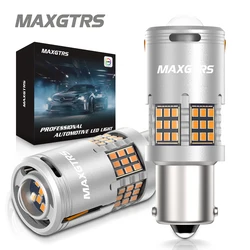 2X Super brillante P21W PY21W LED Canbus sin Error 26W BA15S 1156 3000Lm BAU15S No hyper Flash lámpara de señal de giro ámbar 2016 lente de Chip