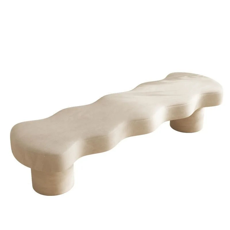 Room Sail stool Cloakroom Sofa stool Bench Bed couch Wave design Cream wind y