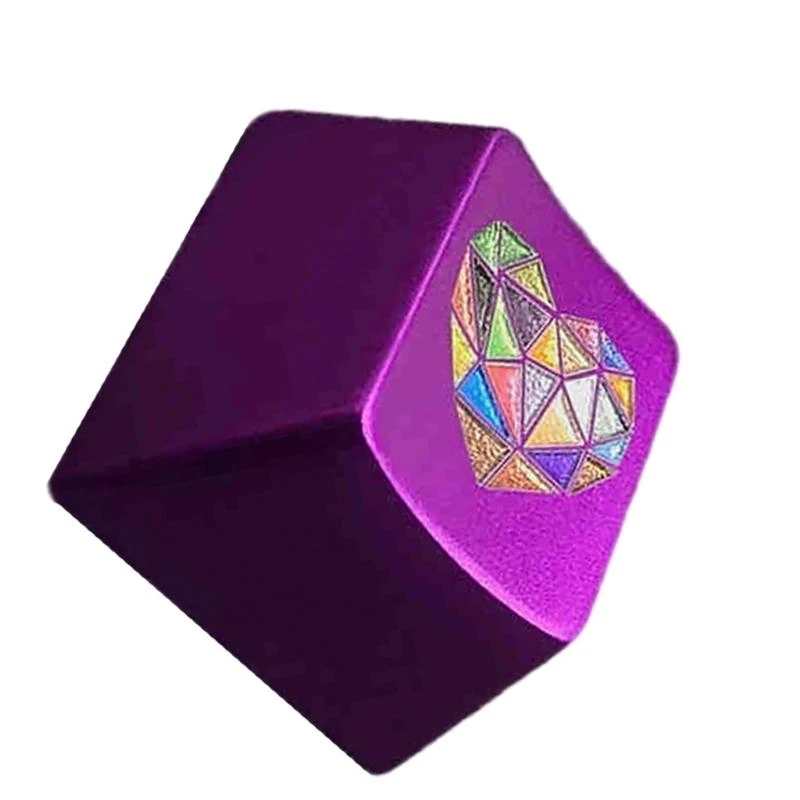  Aluminium Alloy Colorful Heart Keycap Metal Original Profile Keycap for Mechanical Keyboards