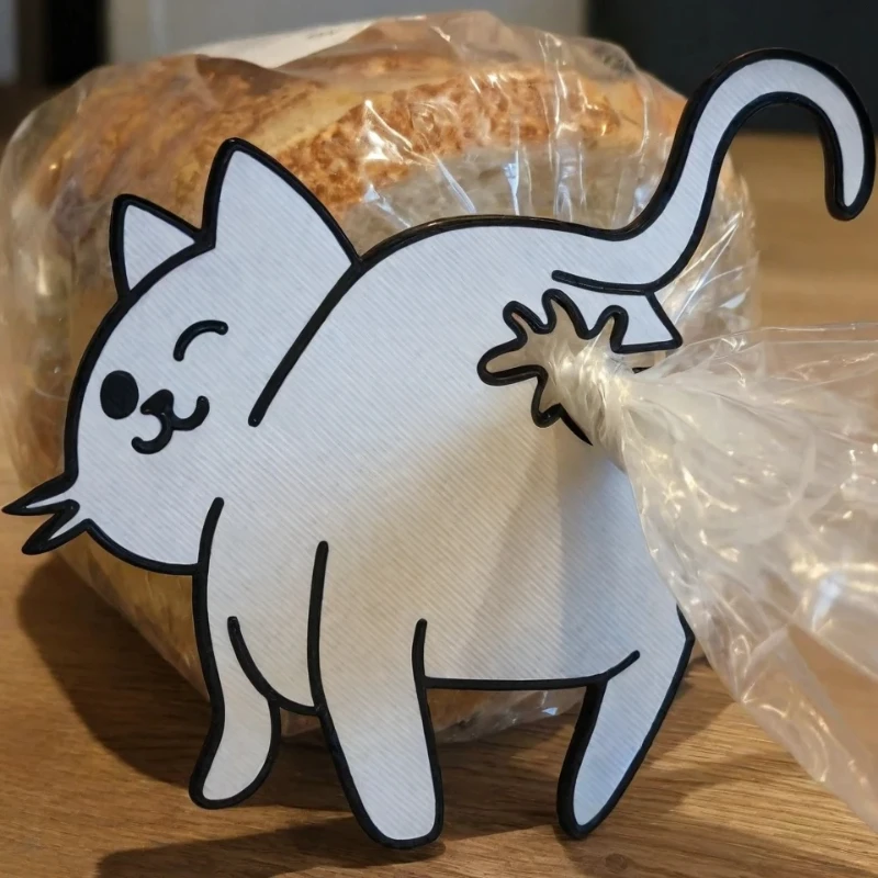 3D Katzen-Po Brotbeutel-Clip Snack-Beutel-Verschlussclip Neuartiges Küchen-Gadget Lebensmittel-Aufbewahrungsbeutel-Clip für Katzenliebhaber