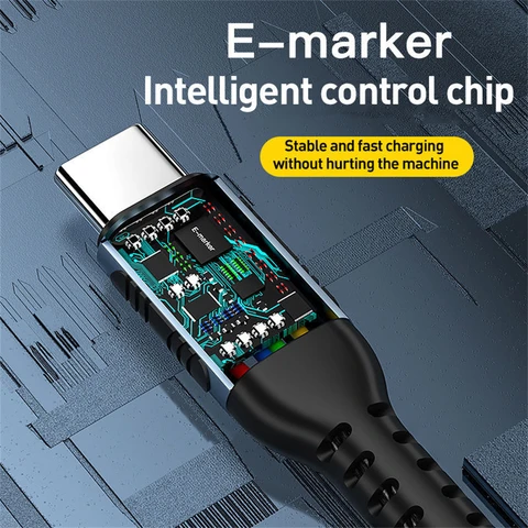 Кабель NNBILI USB C — USB Type C для MacBook Quick Charge 4.0 PD 100 Вт 5 А, быстрая зарядка для Samsung Xiaomi 10, зарядный кабель 1/2 м — внешний вид товара
