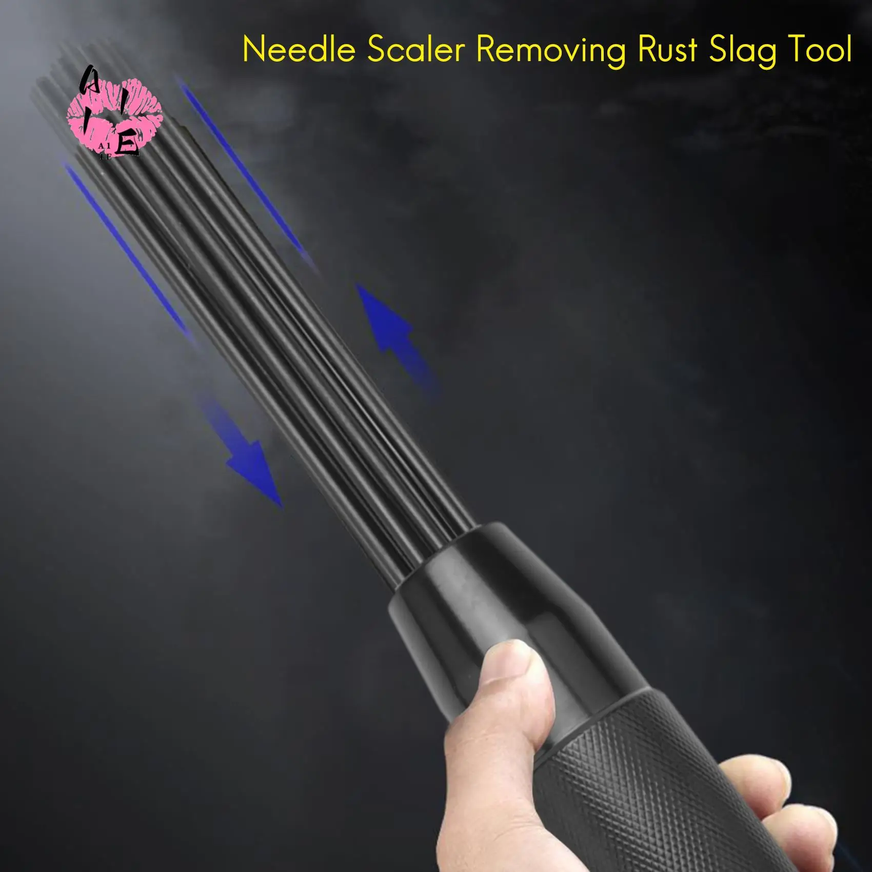 A11E-New Needle Scaler Removing Rust Slag Tool Air Pneumatic Rust Corrosion Slag Remove Deburring Cleaning Tool With 12X Needles