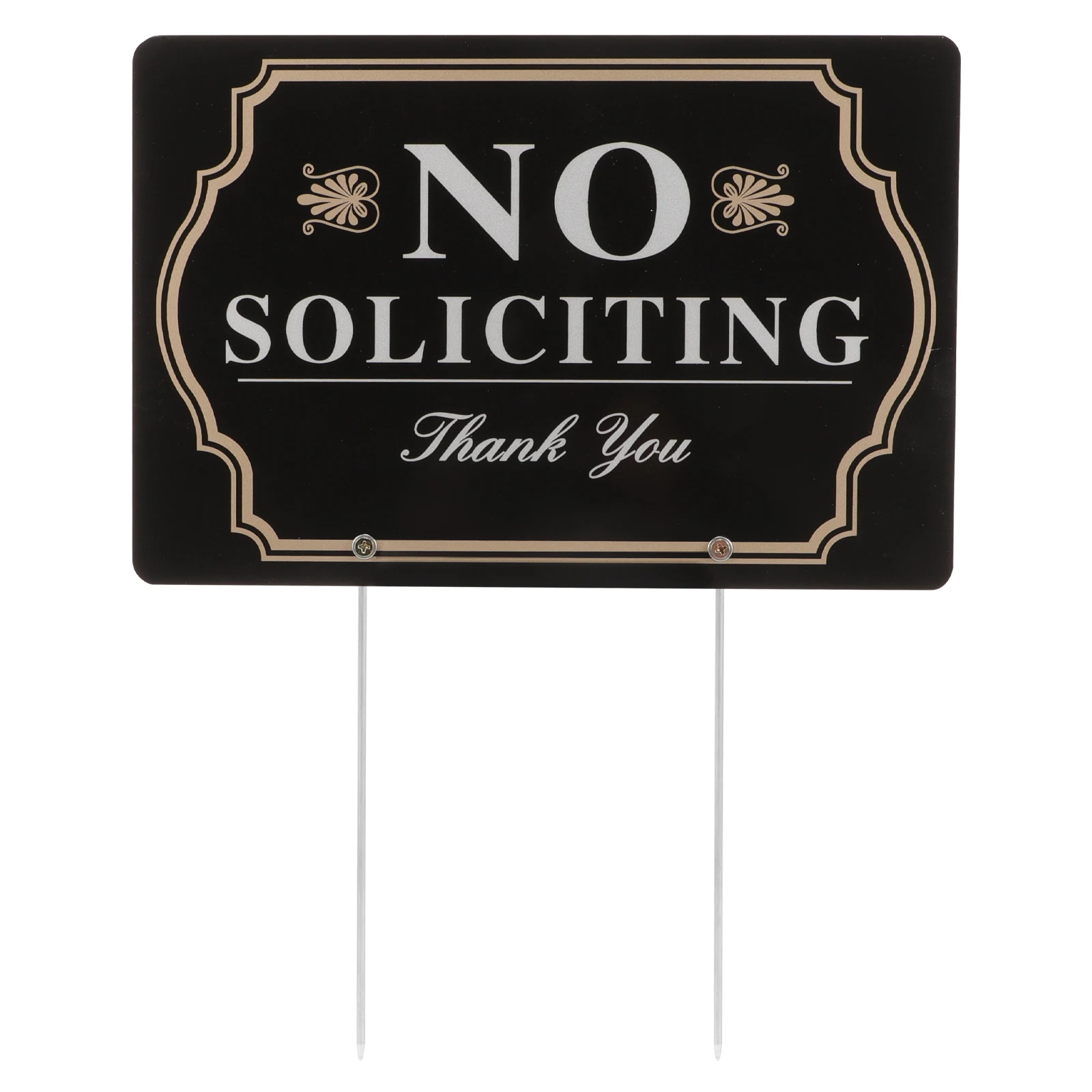 

No Soliciting Sign Yard Stake House Warning Signs Home Aluminum Easy Installation Practical Use Clear Text Prevent